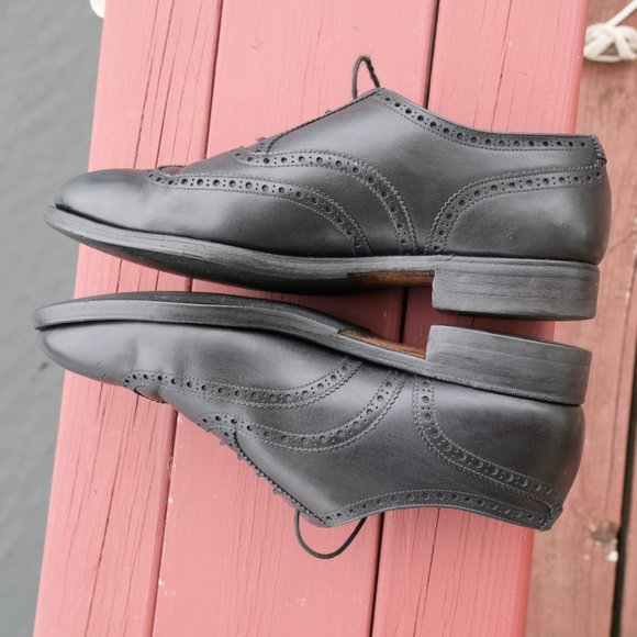 Crockett & Jones London Full-Brogue Oxford Black Calf Leather Sz UK 9 F / US 10 - Picture 7 of 13